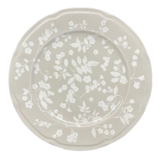 Taupe Floral Dinner Plate
